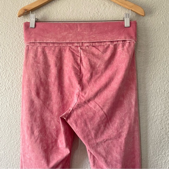 Chatoyant Foldover Waist Leggings Women’s L Pink 25.5” Inseam Cotton High Rise - Picture 7 of 10